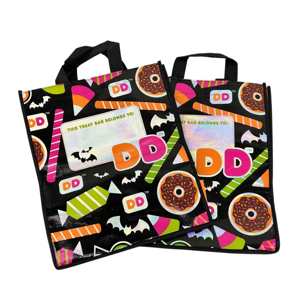 Dunkin Donuts Halloween Treat Bags Reusable Trick or Treat Bags Set of 2